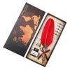 Pluma de Pluma Hoja de Arce Estilo Europeo Traje Pluma de Regalo Pluma para Mojar Regalo de Acompañamiento Regalo de Cumpleaños Set de Regalo Empresarial