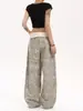 Pantalones Casuales de Leopardo Retro Americano Primavera Verano, Scimitar, Unisex, Holgados, Versátiles, Silueta Casual Desestructurada, Pantalones de Longitud al Suelo