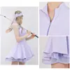 Vestido de Verano Dulce y Suave para Fitness de Tenis sin Mangas con Cremallera, Falda con Cremallera Transpirable para Deportes al Aire Libre para Evitar la Exposición