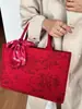 Bolsa de Casamento Vermelha Grande Transfronteiriça Estilo Chinês Bolsa de Noivado Textura de Alto Padrão Moda Lembrança Bolsa para Noiva Bolsa Tote