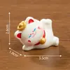 Figura de Gato da Sorte Desenho Animado Fofo, Acessórios de Decoração para Casa de Bonecas DIY, Pequenos Enfeites de Micro paisagem para Painel de Carro