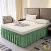 Nuevo Modelo 2025 Falda de Cama Elástica Estilo Princesa Francesa Blanca con Dobladillo Oculto Sin Encaje en la Superficie de la Cama