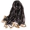 Bufanda de Seda de Cuadros Británicos Nueva para Primavera y Otoño Bufanda de Seda para Proteger del Sol de Mujer Toalla de Playa para el Mar Estilo Coreano Bufanda de Seda Simulada para Aire Acondicionado