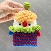 Bolsa para Llaves de Coche Lindo Dibujo Animado Hecho a Mano Lana Tejida Suministros para Coche Colgante Estuche Protector para Llaves Bolsa de Almacenamiento para Mujeres