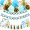 Decoración para fiesta de bienvenida de bebé niño transfronteriza traje para revelación de género BabyShower bautizo de bebé pancarta de tirar