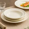 Platos Estilo Crema de Fábrica para Uso Doméstico Nuevo Modelo 2026 Platos Redondos de Cerámica de Lujo de Gama Alta para Desayuno y Presentación