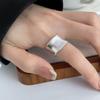 Anillo de Banda Ancha con Acabado Mate para Mujer, Lujo Ligero Moda Versátil Elegante Nuevo Anillo Abierto Estilo Ins Anillo para Dedo Índice