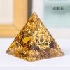 Pirâmide de resina com cascalho de cristal natural de 3 cm, torre de energia de cristal, ornamentos de decoração para casa, atacado