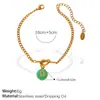 Pulsera Nudosa de Acero Inoxidable Chapado en Oro de 18 Quilates con Colgante de Letra Redondo de Colores Estilo Dulce y Fresco Personalizado Europeo y Americano Joyería para Manos Dopamina