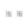 Brincos Quadrados de Zircônia em Prata de Lei S925 para Mulheres, Modernos e Estilosos, Estilo Coreano de Nicho, Versáteis, Studs Geométricos Cubo de Açúcar