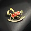 Broche Caballo de Troya de Moneda de Cobre para Mujer, Estilo Simple y Lujoso, Moda 2025 Estilo Nuevo, Ramillete Personalizado, Joyería de Alta Gama, Exquisito