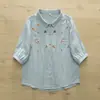 Ropa de Verano 2026 Estilo Artístico Retro Doble Capa Gasa de Algodón Bordado de Dibujos Animados Camisa Holgada de Manga Corta para Mujer