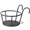 Grades de Ferro Forjado Guarda-corpo Varanda Suporte de Flores Suporte para Vasos de Flores Pendurados Rabanete Verde Suculenta Suporte para Flores Orquídea Pendurada Prateleira de Armazenamento para Peitoril de Janela