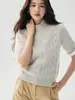 Suéter corto de punto de ochos de cachemira, sencillo y retro, para mujer, nueva colección otoño/invierno 2026, top ajustador de manga corta