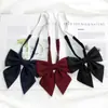 Camisa Feminina Vinho Tinto Ciano Série Japonesa 100 JK Cor Sólida Raiz de Pena Gravatas Borboleta Estudantes Usam Gola Pequena Flor Gola Básica Flor Moda