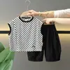 0539 Conjunto de Chaleco de Verano sin Mangas para Niños 2026 Nuevo Estilo Coreano Pantalones Antimosquitos Conjunto de Verano de Dos Piezas para Niños