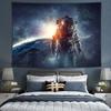 Tela de Fondo de Astronauta de Moda Tela para Colgar en Ins Habitación Dormitorio Mesita de Noche Decorativa de Pared Planeta Personalizada Tapiz Sencillo
