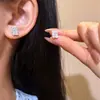 Pendientes de cristal de vidrio con pasador de plata S925 para mujer, pendientes rectangulares normales, pendientes simples de moissanita, regalo compacto y versátil