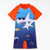 Traje de Baño Infantil Traje de Baño para Niños Modelo Nuevo Verano 2026 Traje de Baño de una Pieza para Niños Manga Corta Protección Solar Secado Rápido Bañador
