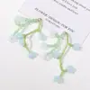 Hyun-a pequeño fresco dos colores flor larga diy tejido a mano con cuentas pasador para el pelo accesorios para el cabello pendientes material al por mayor