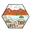 Broche Retro Americano para Exteriores Insignia de Camping Viaje Cactus Chica Vaquera Cámara Estilo Occidental Accesorios para Vestir
