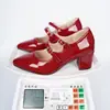 Sapatos Femininos Mary Jane Retrô de Tamanho Grande para Exportação, Novo Estilo Francês Vermelho Verão 2026, Diferença de Preço 0,67, Saltos Agulha Grossos Femininos