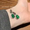 Colgante de Calabaza de Jade Verde al por Mayor del Fabricante con Cierre Universal, Plata S925 Incrustada con Piedra Ojo de Gato Estilo Chino Nuevo Calabaza