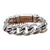 Joyería de plata esterlina S925 para hombre, personalidad dominante, seis palabras en sánscrito, patrón de seguridad, pulsera dominante, cadena de plata vintage