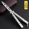 Venda Direta da Fábrica Faca Borboleta Faca de Treinamento Faca de Prática Faca Dobrável Aço Inoxidável Faca Ornamental Portátil Faca de Mão Sem Lâmina