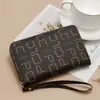 Bolso de cremallera multifuncional para mujer, portátil, de gran capacidad, con estampado de letras, tarjetero con monedero