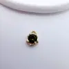 Colgante de Zirconia Micro Dorada Recubierta de Cobre Redondo de Cuatro Garras Accesorios de Joyería DIY Pulsera Pendientes Material Hecho a Mano Colgante