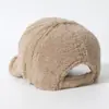 Gorra de Béisbol Bordada de Sherpa Sintético Nueva Moda Otoño e Invierno para Mujeres con Circunferencia de Cabeza Grande, Gorra Gruesa y Cálida de Pico de Pato para Hombres