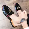 Medias Pantuflas Transpirables de Moda para Hombre, Estilo Coreano Casual Slip-On Sandalias Perezosas, Zapatos de Frijol, Zapatos de Cuero para Peinador