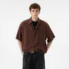Nueva Camisa Retro Japonesa de Color Sólido de Manga Corta para Primavera, Verano y Otoño, Camisa Casual Versátil de Corte Holgado de Moda para Hombres con Estilo
