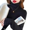 Una generación de camisa interior acolchada de otoño e invierno nueva de cuello semi alto ajustada estilo extranjero top de terciopelo de una pieza para mujer