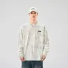 2026 Nuevo Otoño Camiseta de Manga Larga Estilo Retro Americano para Hombre Otoño 270g Peso Pesado Holgada Marca de Tendencia Lavado Tie-Dye Desgastado Hombre