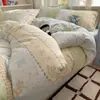 Conjunto de Algodão Cartoon de Outono com Quatro Peças, Capa de Edredom de Algodão Puro Classe A, Roupa de Cama Nantong, Conjunto de Três Peças para Dormitório Estudantil, Lençol 4