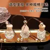 Mini Botella de Aromaterapia para Coche de Madera con Cordón Transparente de Vidrio para Perfume Colgante de Capacidad Pequeña Botella de Aceite Esencial para Fragancia