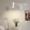 Lámpara de Pared Plegable Brazo Largo Brazo Oscilante Dormitorio Mesita de Noche Retráctil Giratorio Lectura Simple Minimalista Protección Ocular Nórdico Estudio