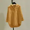 Top Casual Simples Europeu e Americano Transfronteiriço para Amazon com Bolsos Duplos, Caimento Solto, Camisa Versátil Emagrecedora