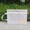 Pasta grossa transparente gradeada com zíper por assunto bolsa para guardar provas A4 estudante à prova d'água documento