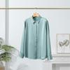 Nova Camisa de Seda de Outono para Mulheres, Top Quadrado de Cetim para o Trabalho, Peça de Roupa Externa de Manga Longa, Blusa Fina de Seda, Cor Sólida
