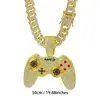 Collar Colgante de Mando de Consola de Videojuegos Retro Hip-Hop Joyería de Moda Transfronteriza Americana Joyería con Incrustaciones de Diamantes Cadena Cubana