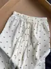 Pantalones Casuales de Pierna Ancha con Estampado de Lazo para Mujer Verano Delgados Talla Grande mm Gordo Holgados Look Adelgazante Estilo Coreano Drapeados Rectos