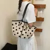 Bolso de Lunares para Mujer 2026 Nueva Moda de Verano Bolso Tote Versátil Gran Capacidad Bolso de Hombro Bolso para Clase y Viajes
