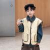[Liquidación] Chalecos de Algodón Cálido Grueso para Otoño e Invierno para Niños y Niñas con Dobladillo de Color Contrastante Ropa de Algodón Moderna