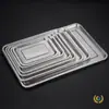 Bandeja de té de acero inoxidable engrosada, bandeja perforada para vaporizar, bandeja de drenaje con agujeros pequeños, bandeja rectangular, bandeja de servicio comercial, bandeja para filtrar aceite y plato de servicio