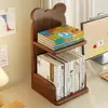 Estante Simples para Mesa de Estudo Dormitório Estudantil Prateleira de Armazenamento para Mesa de Escritório Mesa de Escritório Prateleira Multicamadas de Madeira Maciça Estante Pequena para Mesa