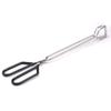 Pinza de carbono para parrilla de barbacoa, pinza de acero inoxidable para alimentos, pinza para barbacoa, pinza para pan con mango negro, pinza cromada para alimentos de cocina