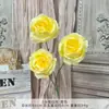 Ramo Artificial de Rosa Rizada de 3 Cabezas Flores de Boda Flores Artificiales de Seda de Alta Gama Adornos Terminados Flores Decorativas para Sala de Estar